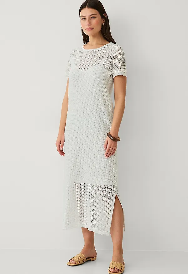Vila - Maxiklänning viMine O-neck S/S Midi Dress - Vit – Ellos