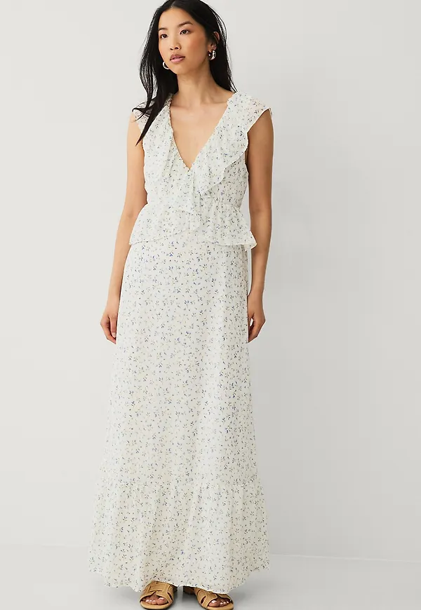 Vila - Maxiklänning viMone S/L Maxi Flounce Dress - Vit – Ellos