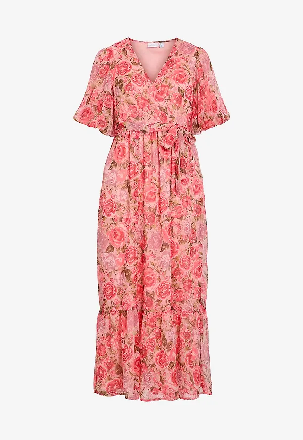 Vila - Maxiklänning viPalma S/S Ankle Dress - Röd