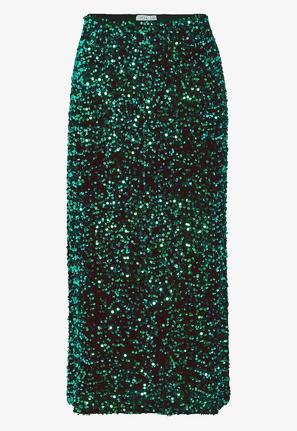 Vila - Paljettkjol viFaith HW Midi Sequin Skirt - Grön