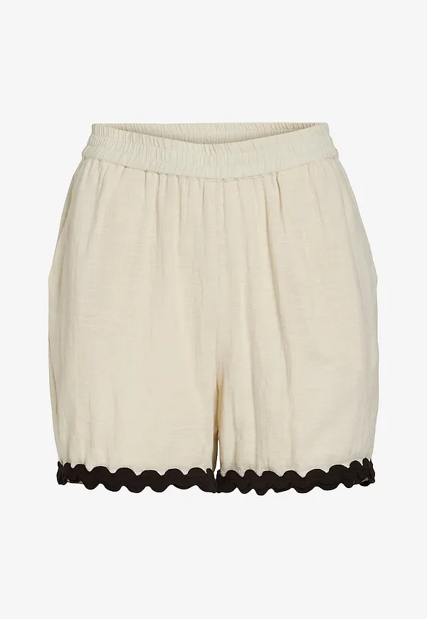 Vila - Shorts viManda Wavy RW - Beige