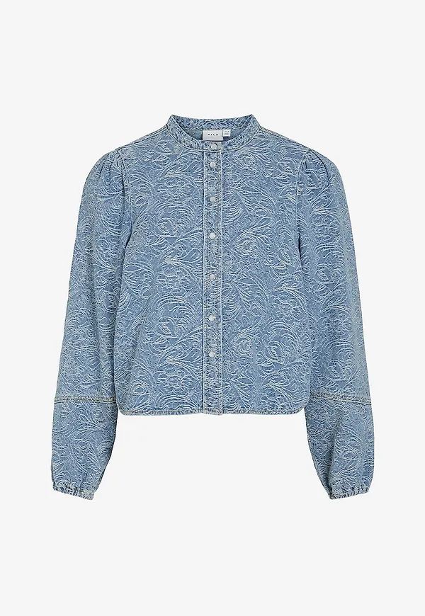 Vila - Skjorta viChris L/S Denim Shirt #7 / S - Blå