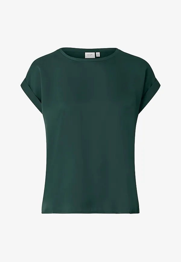 Vila - Topp viEllette S/s Satin - Blå