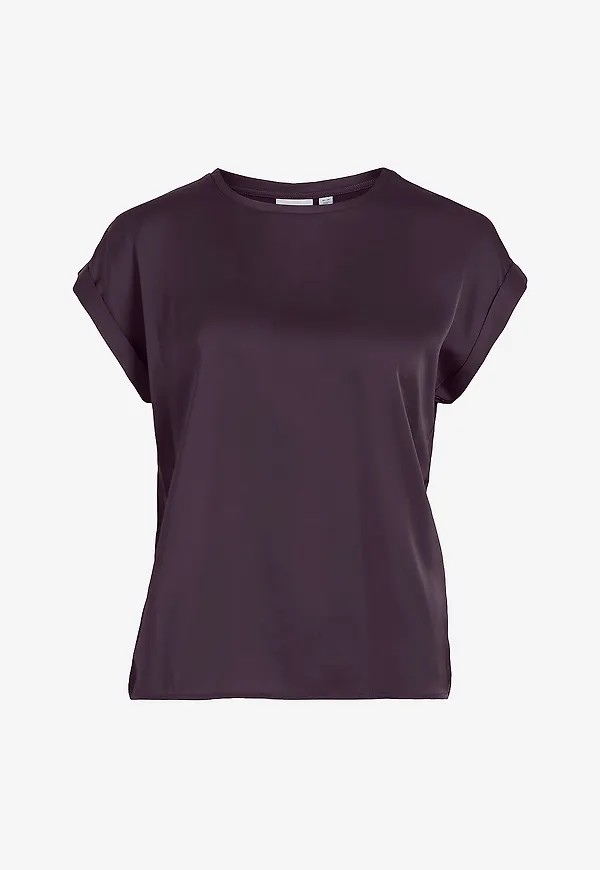 Vila - Topp viEllette S/s Satin - Lila
