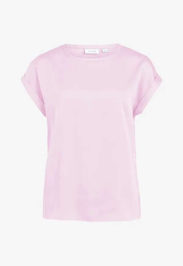 Vila - Topp viEllette S/s Satin - Rosa