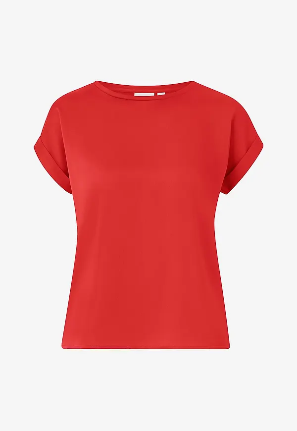 Vila - Topp viEllette S/s Satin - Röd
