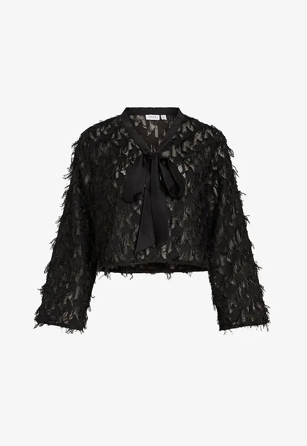 Vila - Topp viFeather L/S Cardigan - Svart