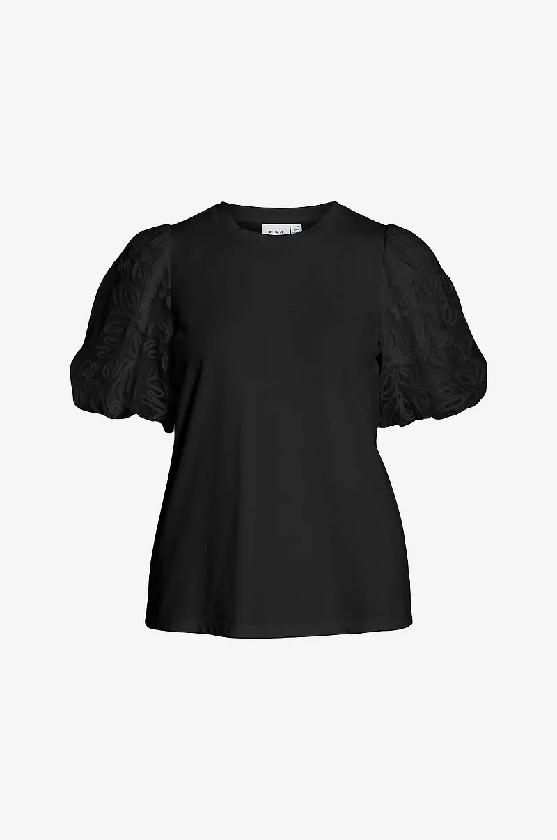 Vila - Topp viSimonia O-neck S/S Top - Svart