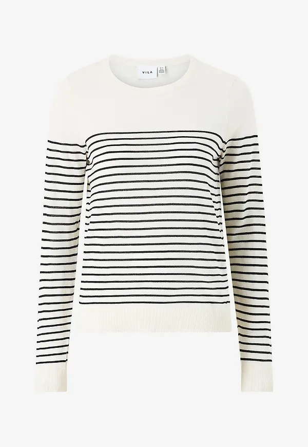 Vila - Tröja viAbella Open O-neck L/S Knit Top - Beige