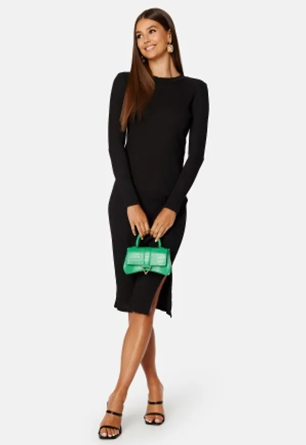 VILA Balu Crew Neck L/S Midi Dress Black M