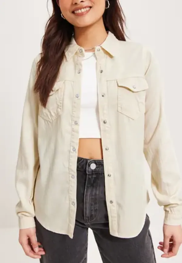 Vila - Beige - Vibista Denim Shirt/Su-Noos