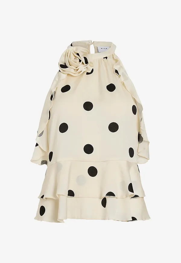 Vila - Blus viClaire Rose Halterneck - Grå