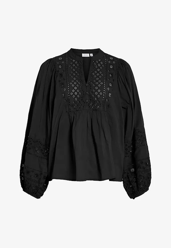 Vila - Blus viDulli L/S Top - Svart