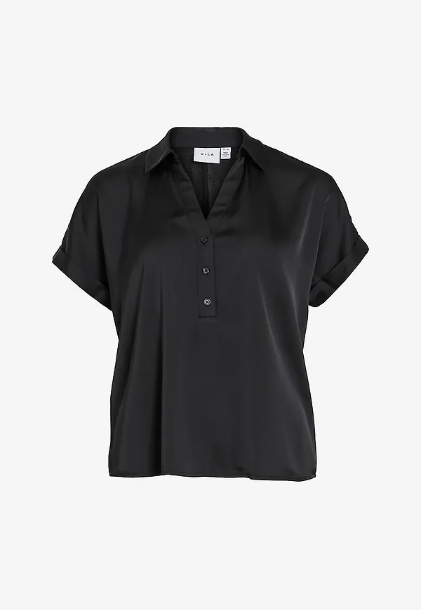 Vila - Blus viEenna Ravenna S/S - Svart