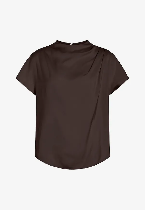 Vila - Blus viElmina Funnel Neck - Brun