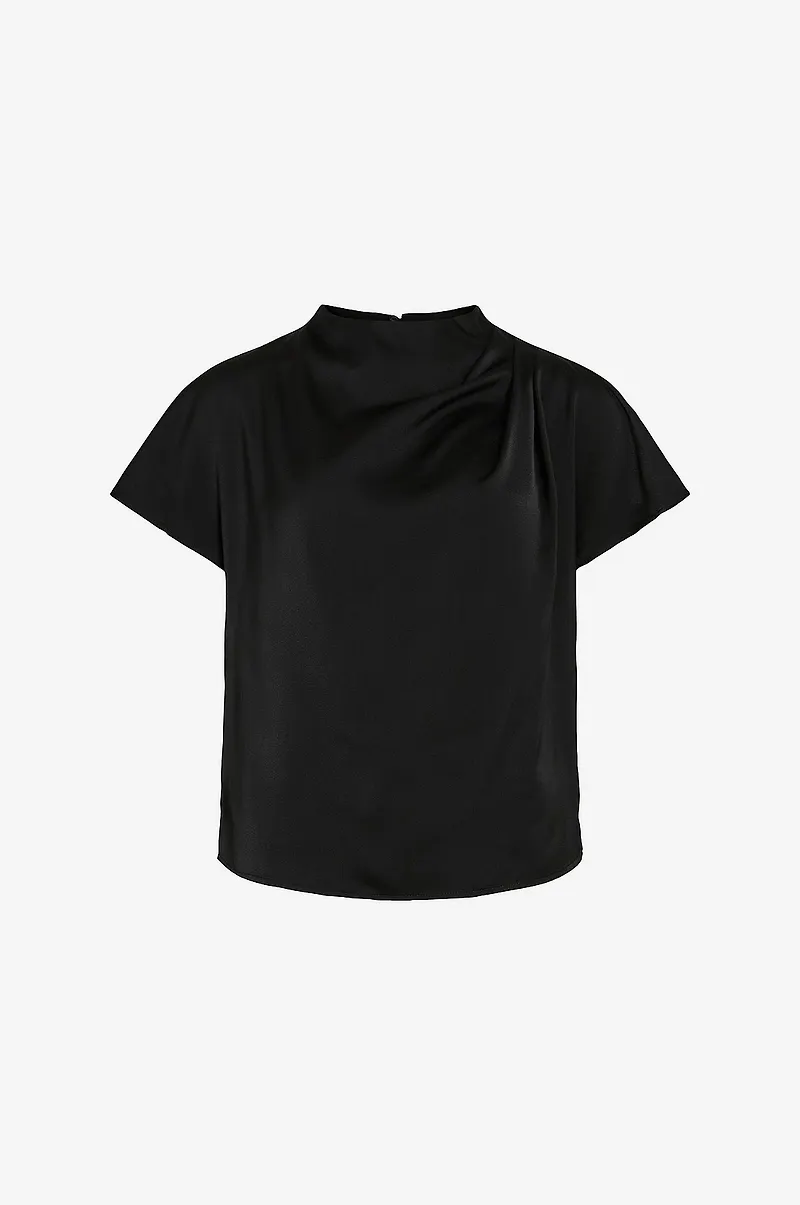 Vila - Blus viElmina Funnel Neck - Svart