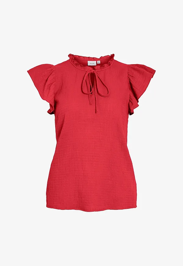 Vila - Blus viLania O-neck - Rosa