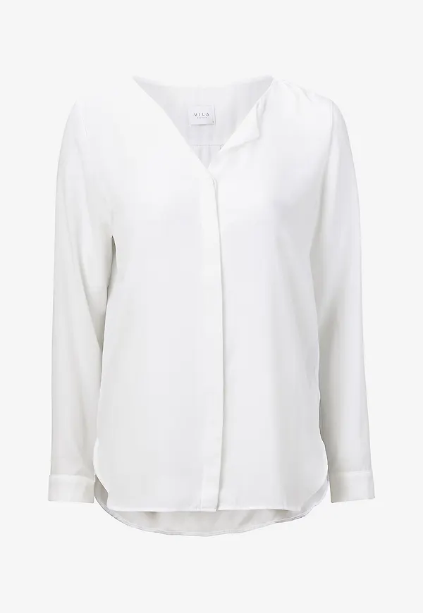 Vila - Blus viLucy L/S Shirt - Vit