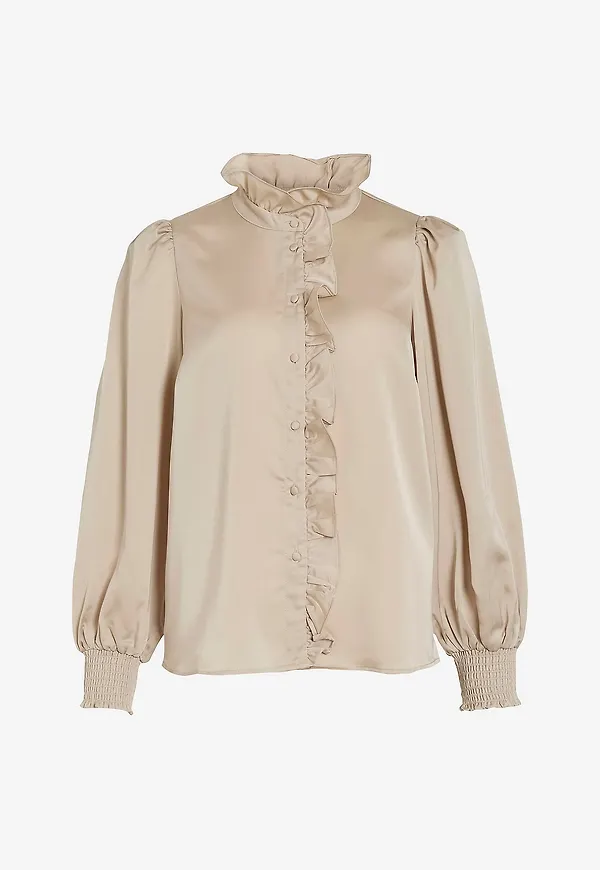 Vila - Blus viLutto Frill - Beige