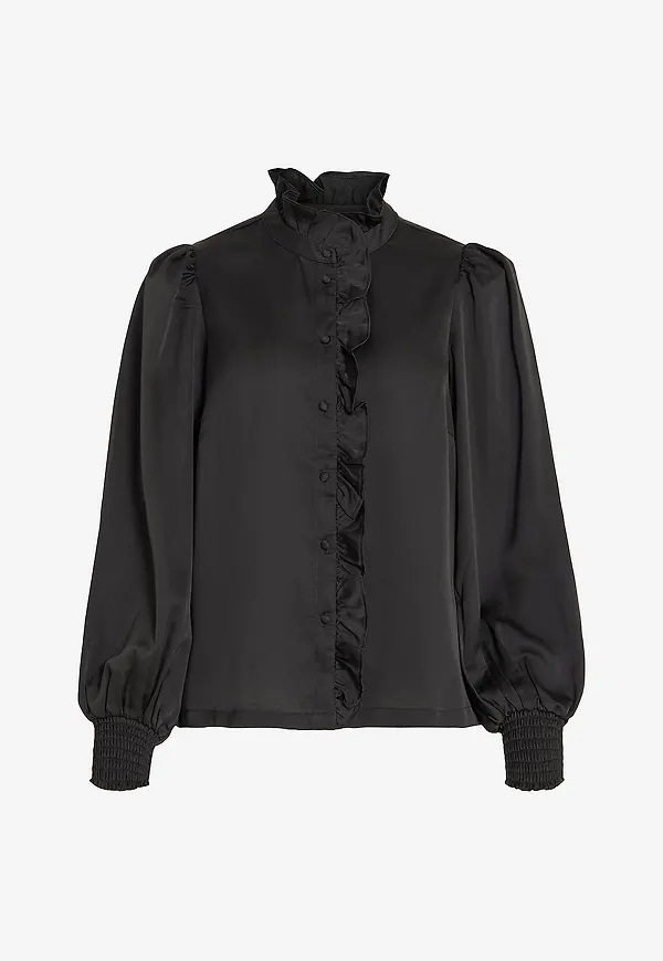 Vila - Blus viLutto Frill - Svart
