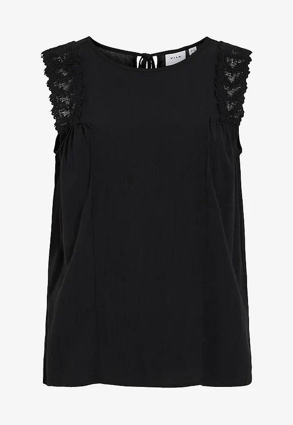 Vila - Blus viPernillu O-neck Top - Svart