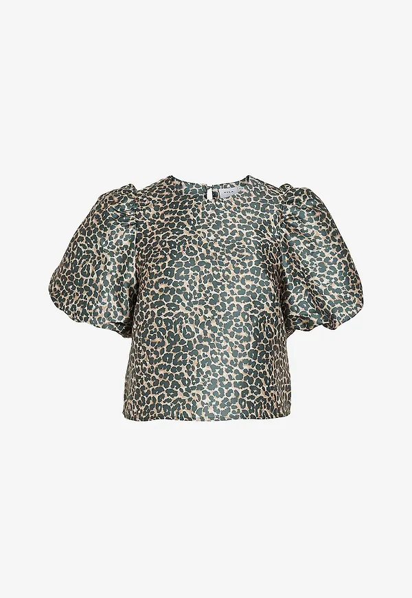 Vila - Blus viShina Printed S/S - Brun