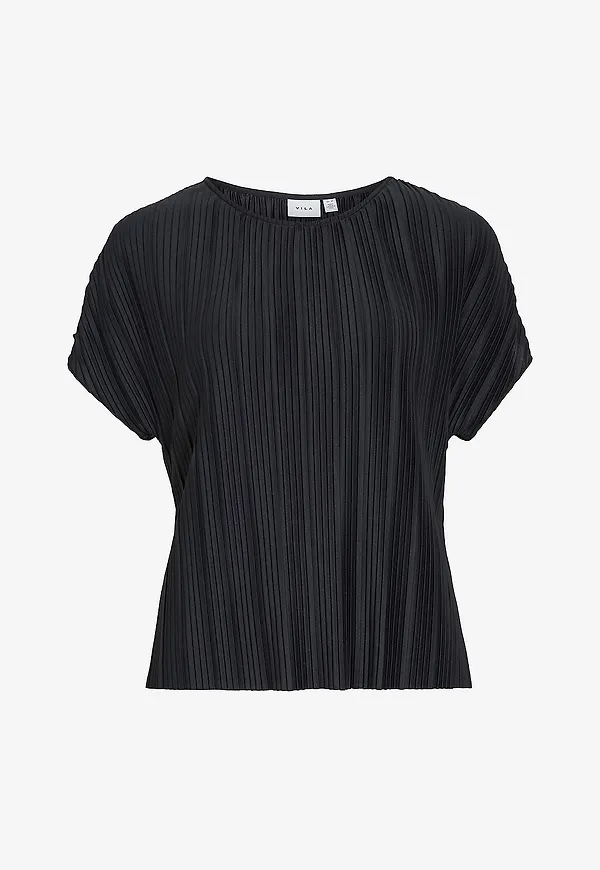 Vila - Blus viTahlia O-neck Capsleeve - Svart