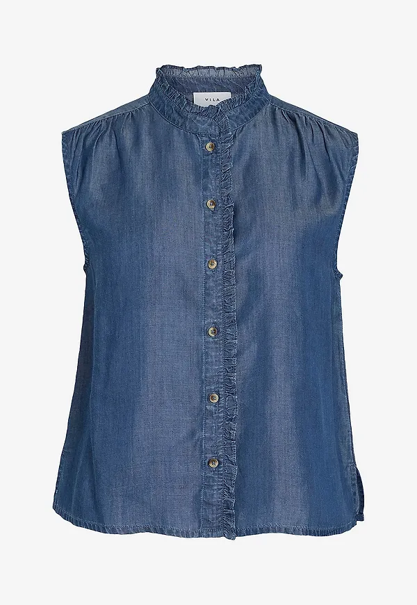 Vila - Blus viTevira Ruffle - Blå