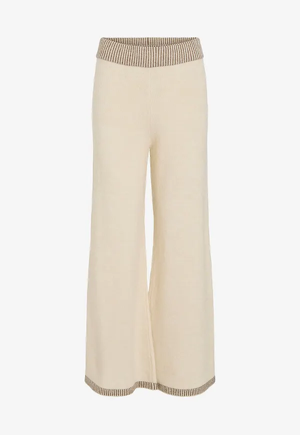 Vila - Byxor viSonja HW Wide - Beige