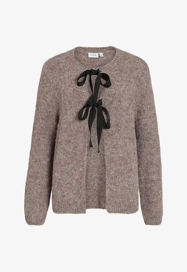 Vila - Cardigan viBows L/S Knit - Brun