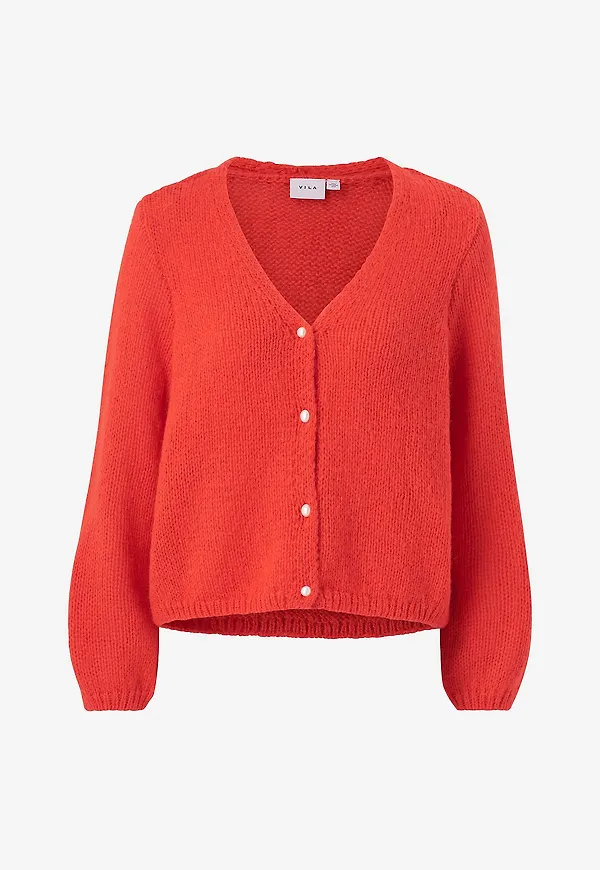 Vila - Cardigan viChoca LS Knit Pearl - Röd