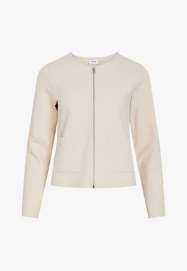 Vila - Cardigan viGarden L/S Short - Beige