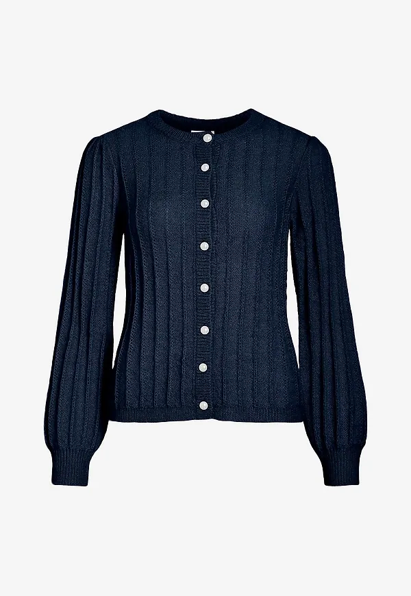 Vila - Cardigan viHilde O-neck - Blå