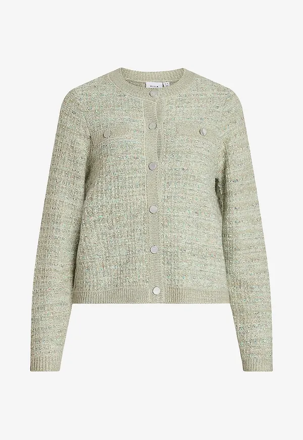 Vila - Cardigan viLemoni L/s O-neck Knit - Grå