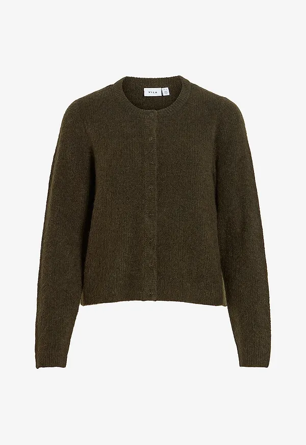 Vila - Cardigan viLory O-neck L/S Knit Cardigan - Grön