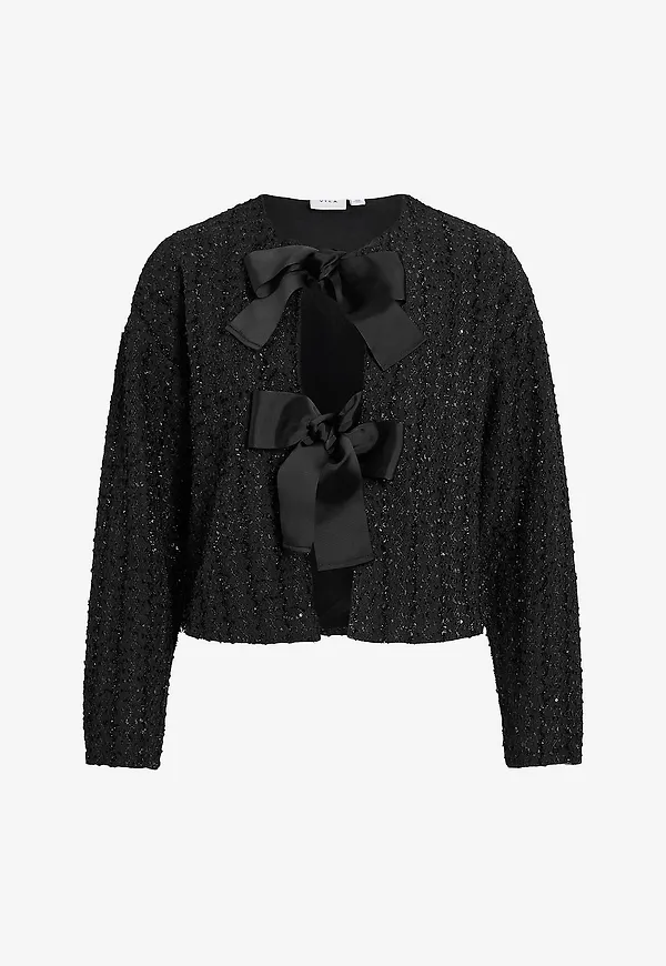 Vila - Cardigan viOtta L/S Bow - Svart