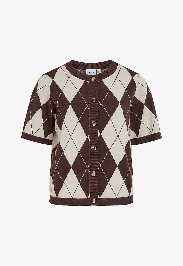Vila - Cardigan Vitif O-Neck 2/4 Knit Cardigan - Brun