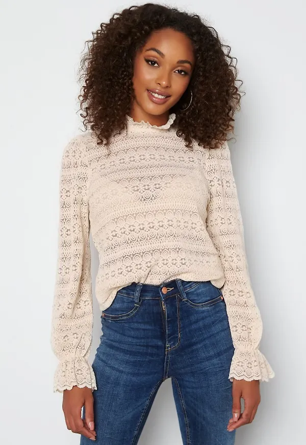 VILA Chikka High Neck Top Birch L