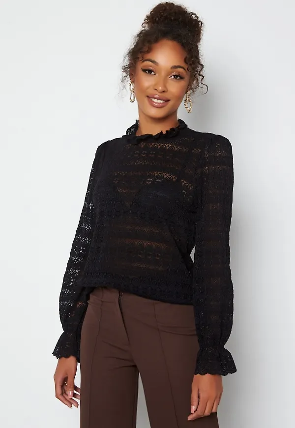 VILA Chikka High Neck Top Black XS