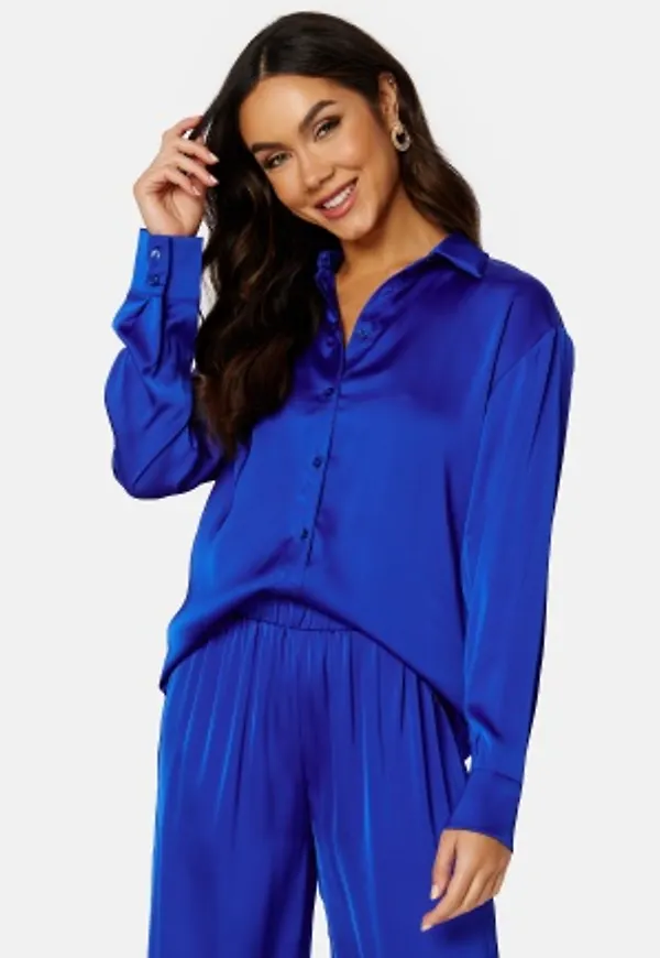 VILA Clair L/S Sateen Shirt Surf The Web 42