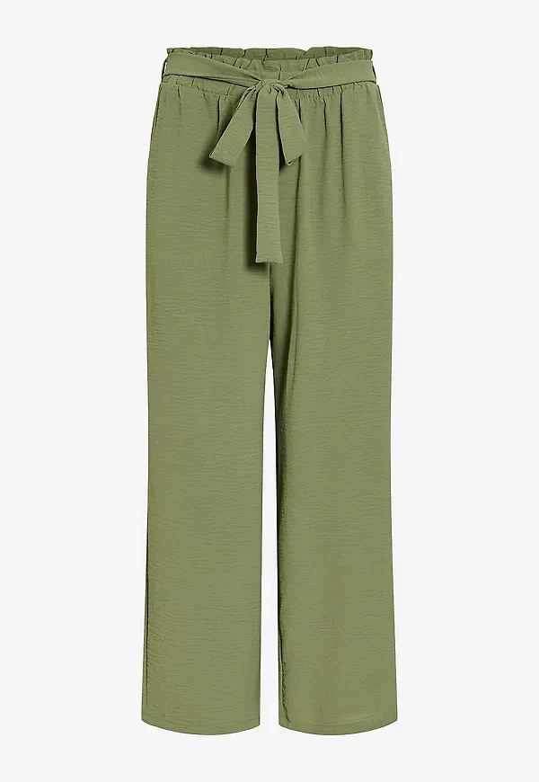 Vila - Culottebyxa viJosa HW Belted - Grön