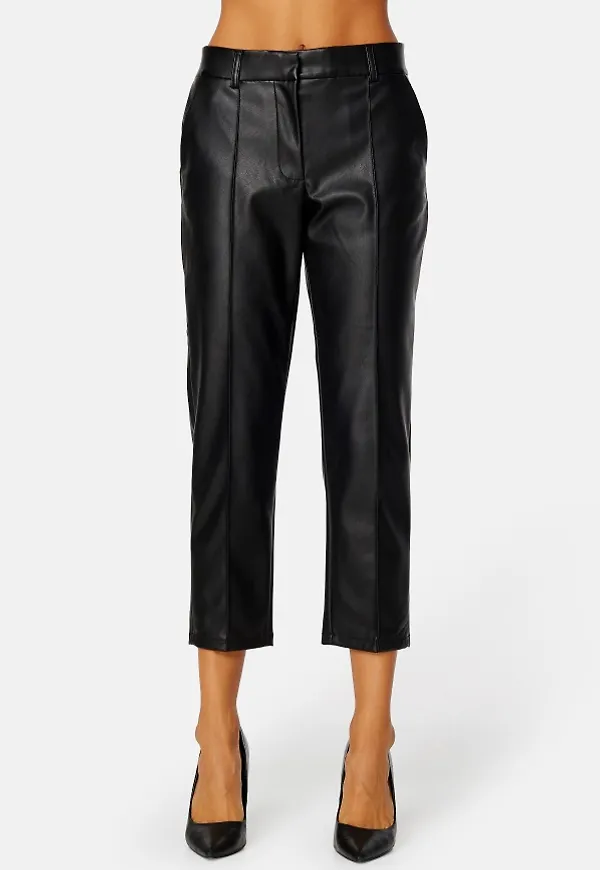 VILA Dagmar Cropped Coated Pants Black 34