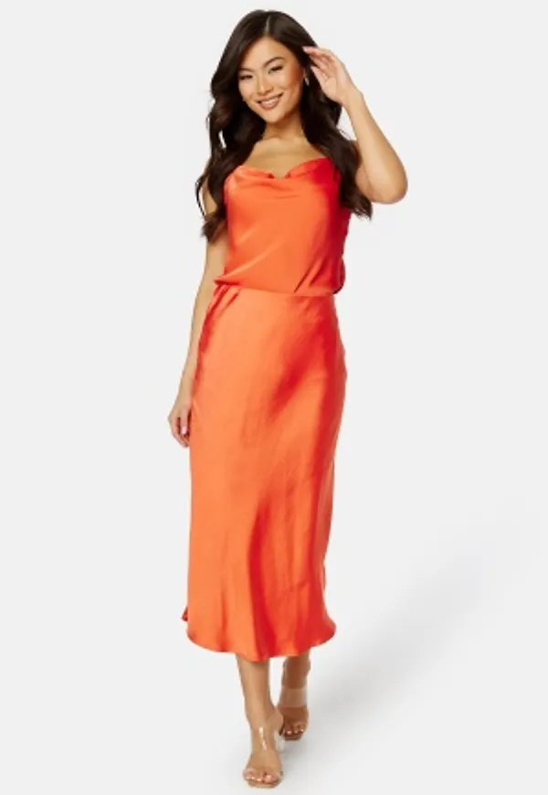 VILA Dinna HW Skirt Tigerlily 40