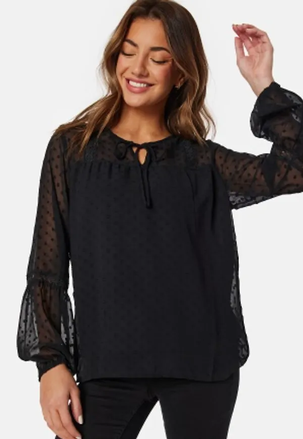 VILA Edee L/S Top Black 36