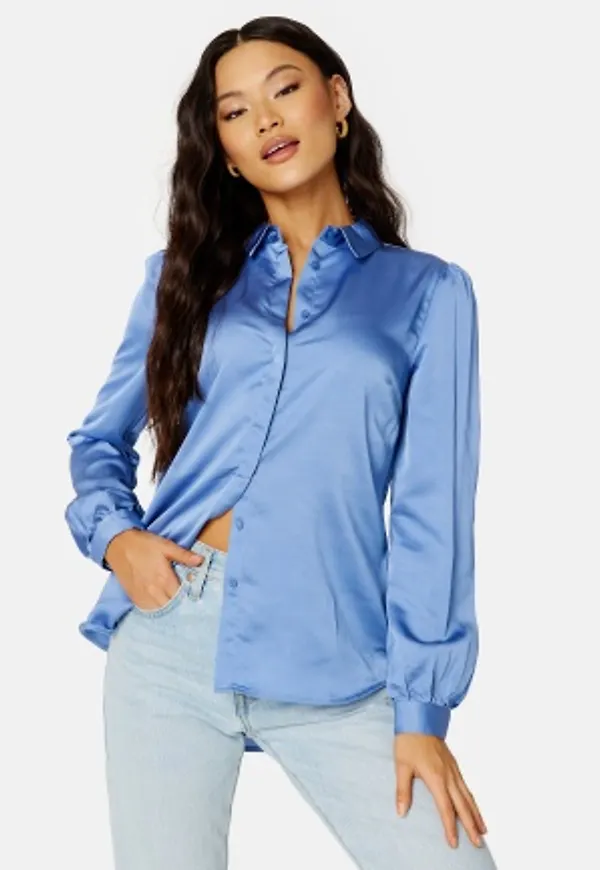 VILA Ellette Satin L/S Shirt English Manor 42