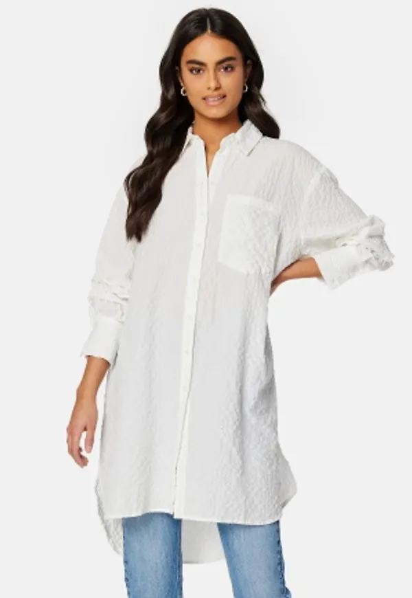 VILA Freda Long L/S Shirt Snow White Detail:FA 38