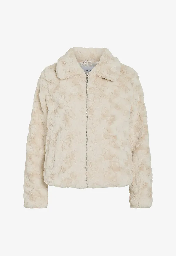 Vila - Fuskpälsjacka viDorte L/S Jacket/pb - Vit