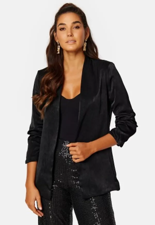VILA Her Sateen 3/4 Blazer Black 38