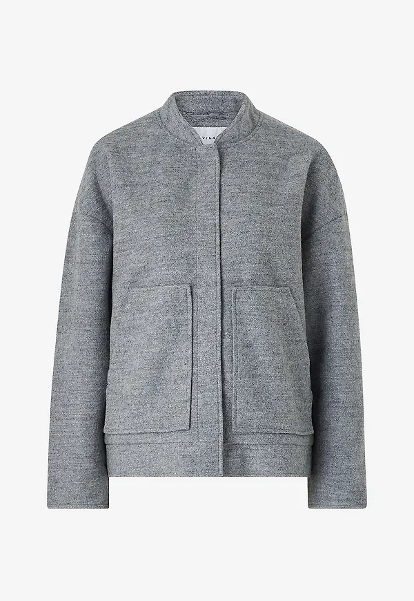 Vila - Jacka viCecilie Wool Bomber Jacket - Grå