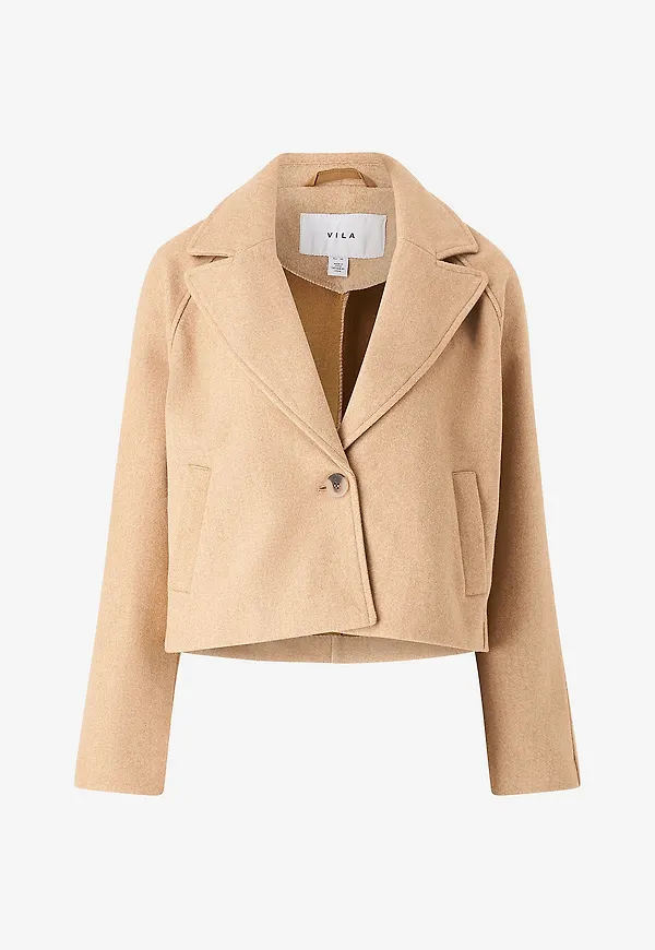 Vila - Jacka viSolo L/S Short Button Jacket - Brun